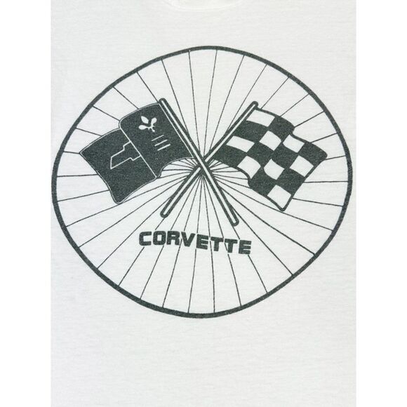 Vintage Corvette T-Shirt White Small Racing Cars Single Stitch - Picture 4 of 9